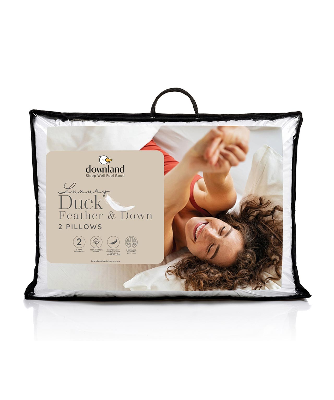 Pack of 2 Duck Feather and Down Pillows