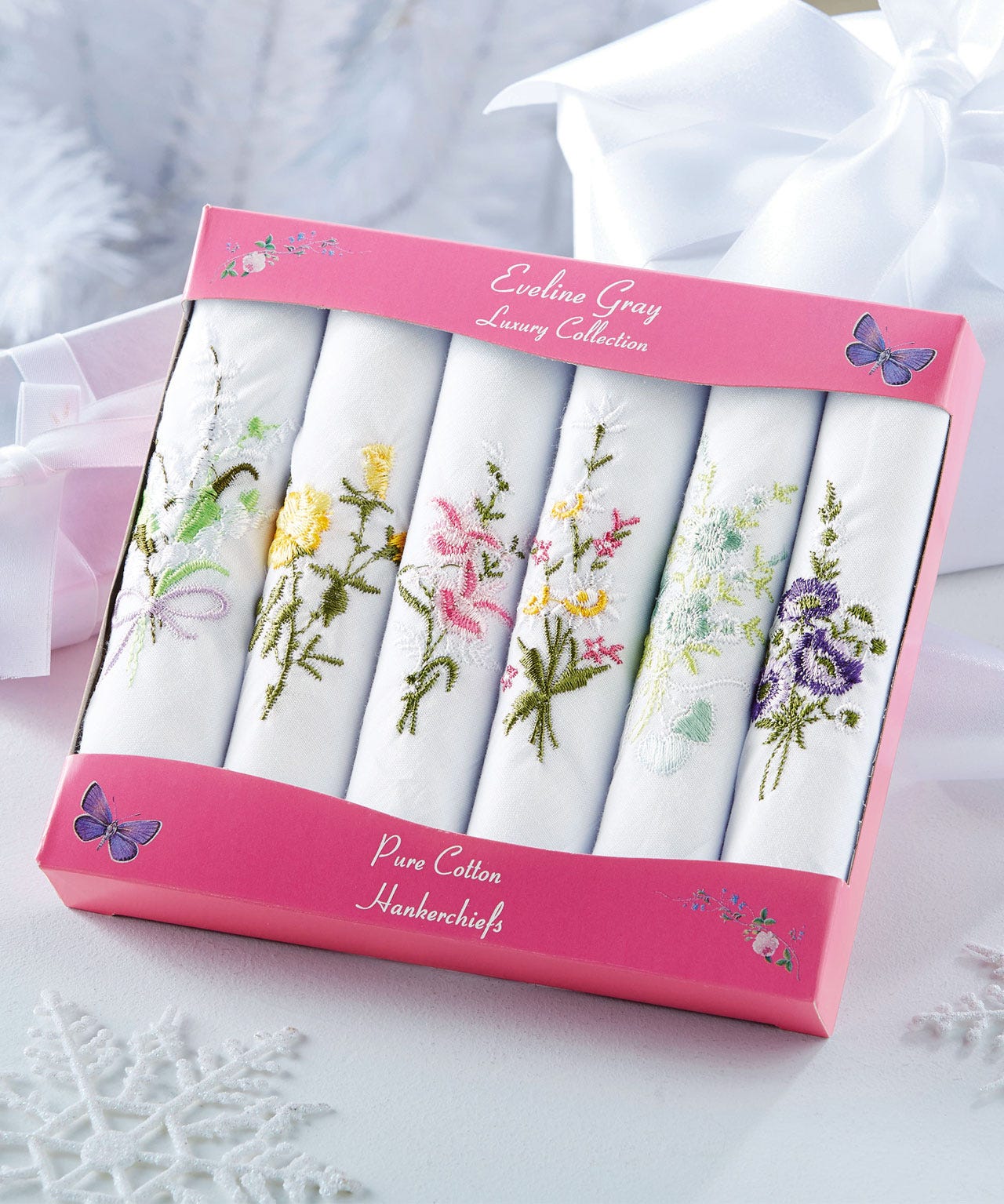 Pack of 6 Embroidered Hankies