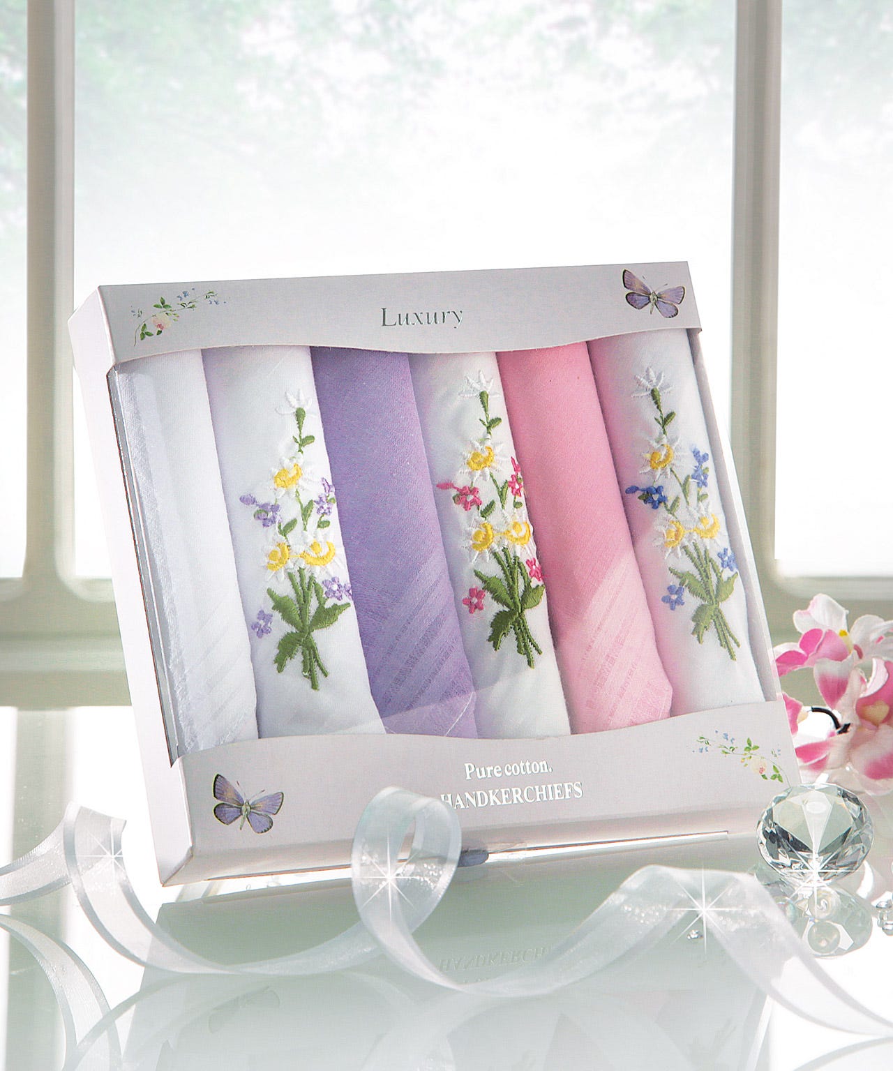 Pack of 6 Embroidered Hankies