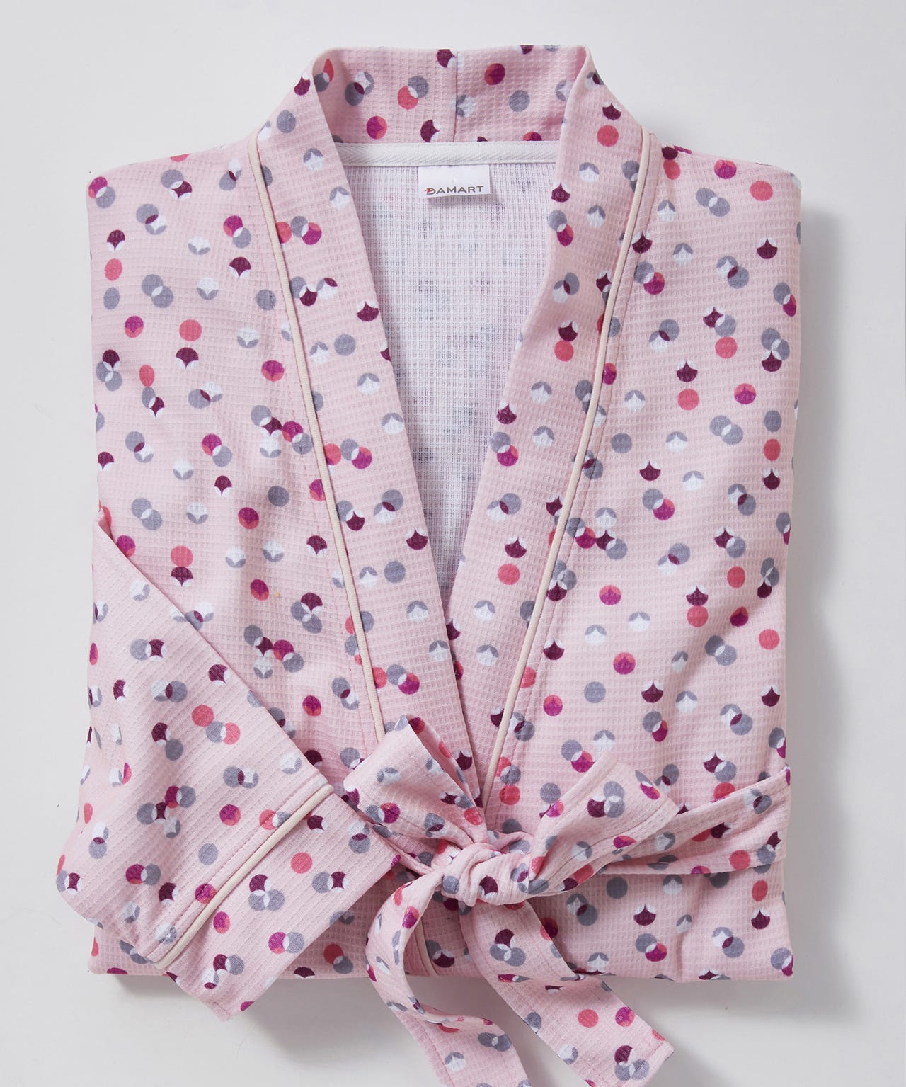 Tie Belt Waffle Gown