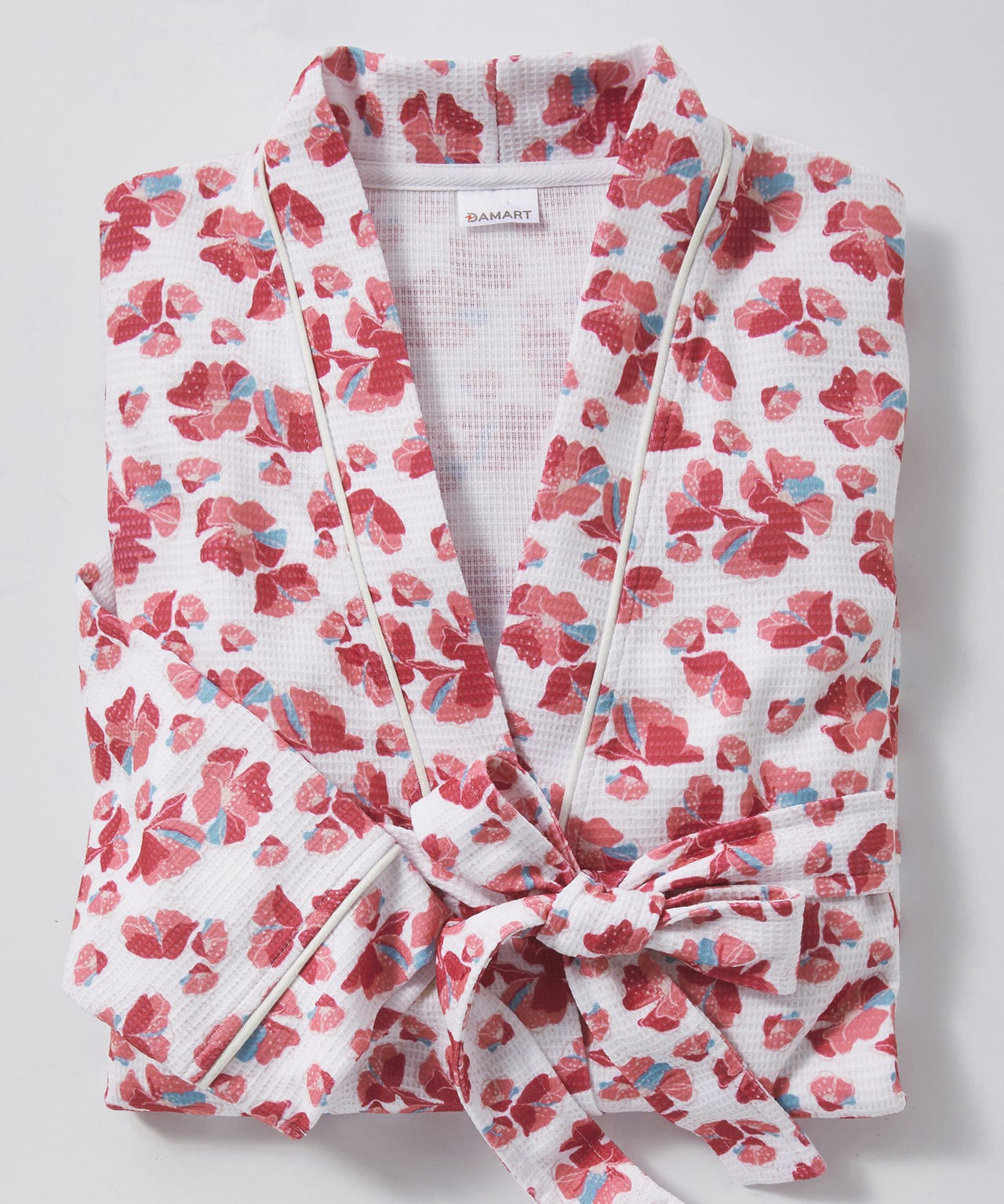 Tie Belt Waffle Gown