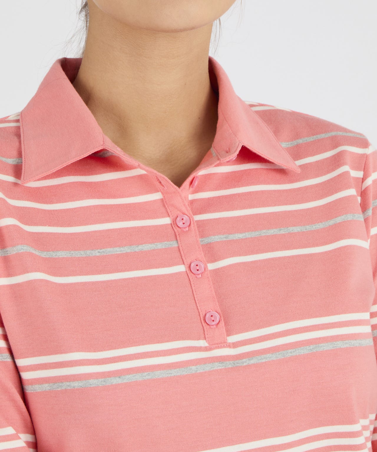 Skin Soft Long Sleeved Cotton Polo Shirt