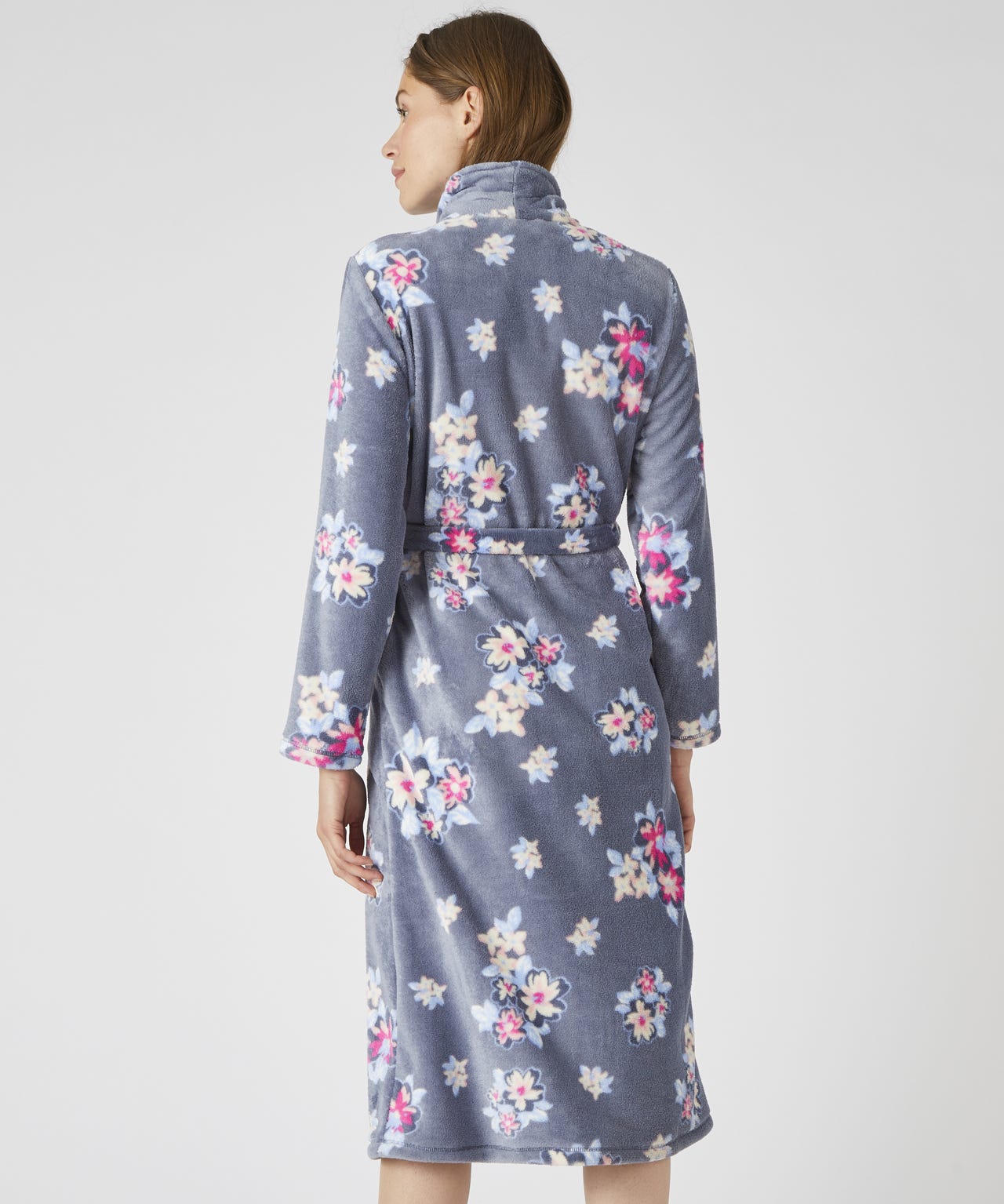 Tie Belt Fleece Dressing Gown