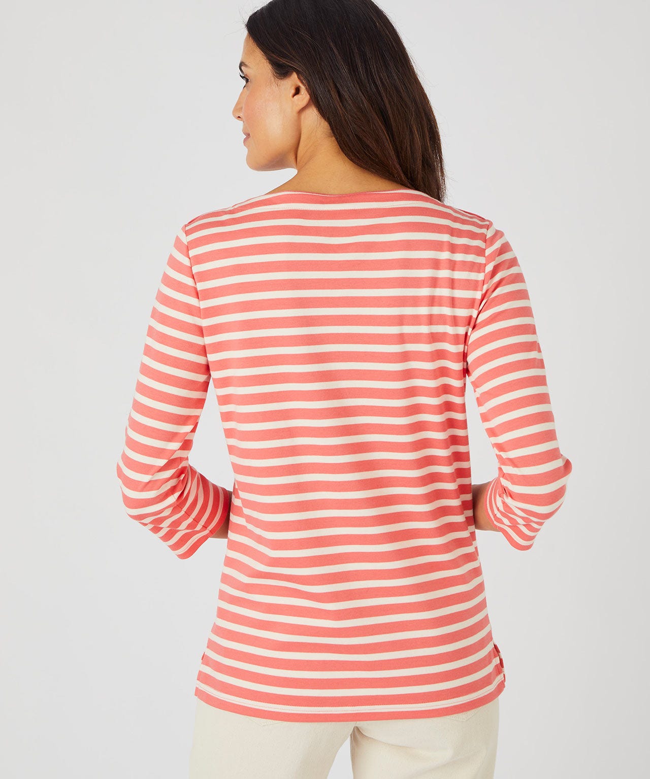 Striped Boat Neck Cotton Top