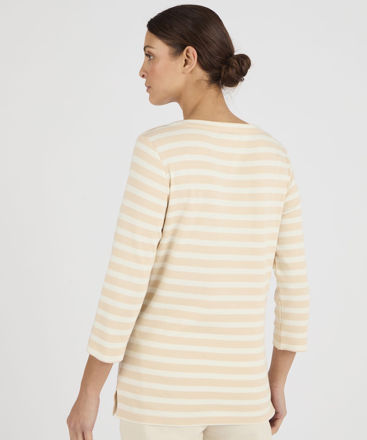 Striped Boat Neck Cotton Top