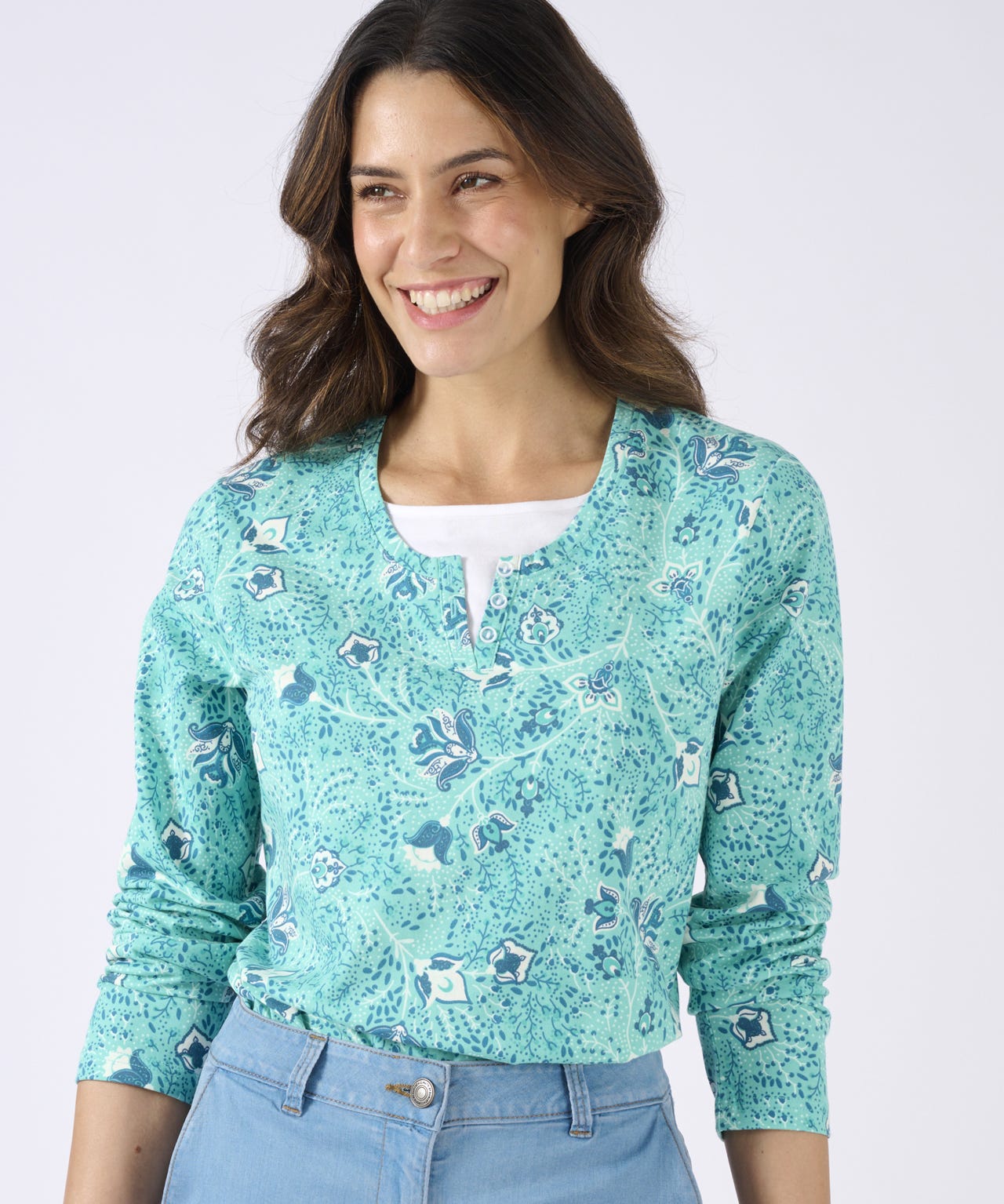 Printed Mock 2-in-1 Top