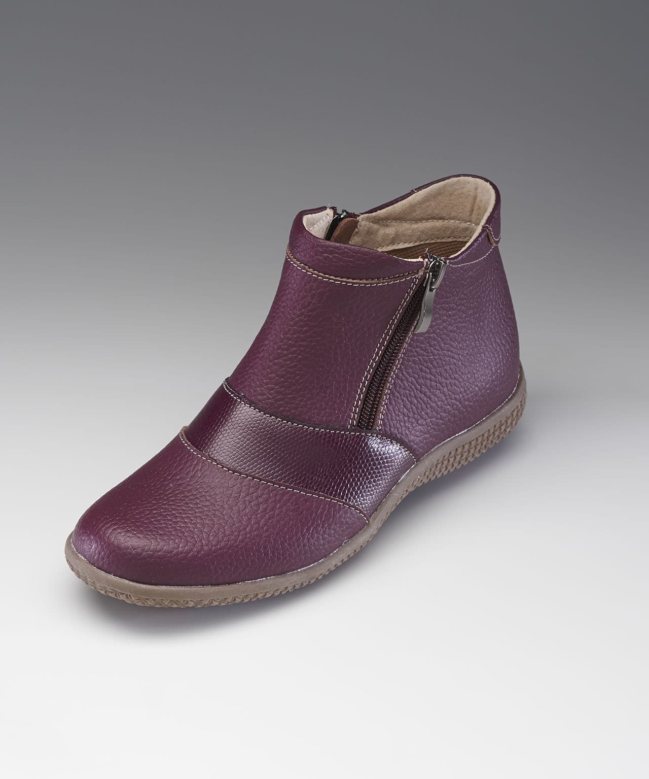 Zip Up Leather Boots