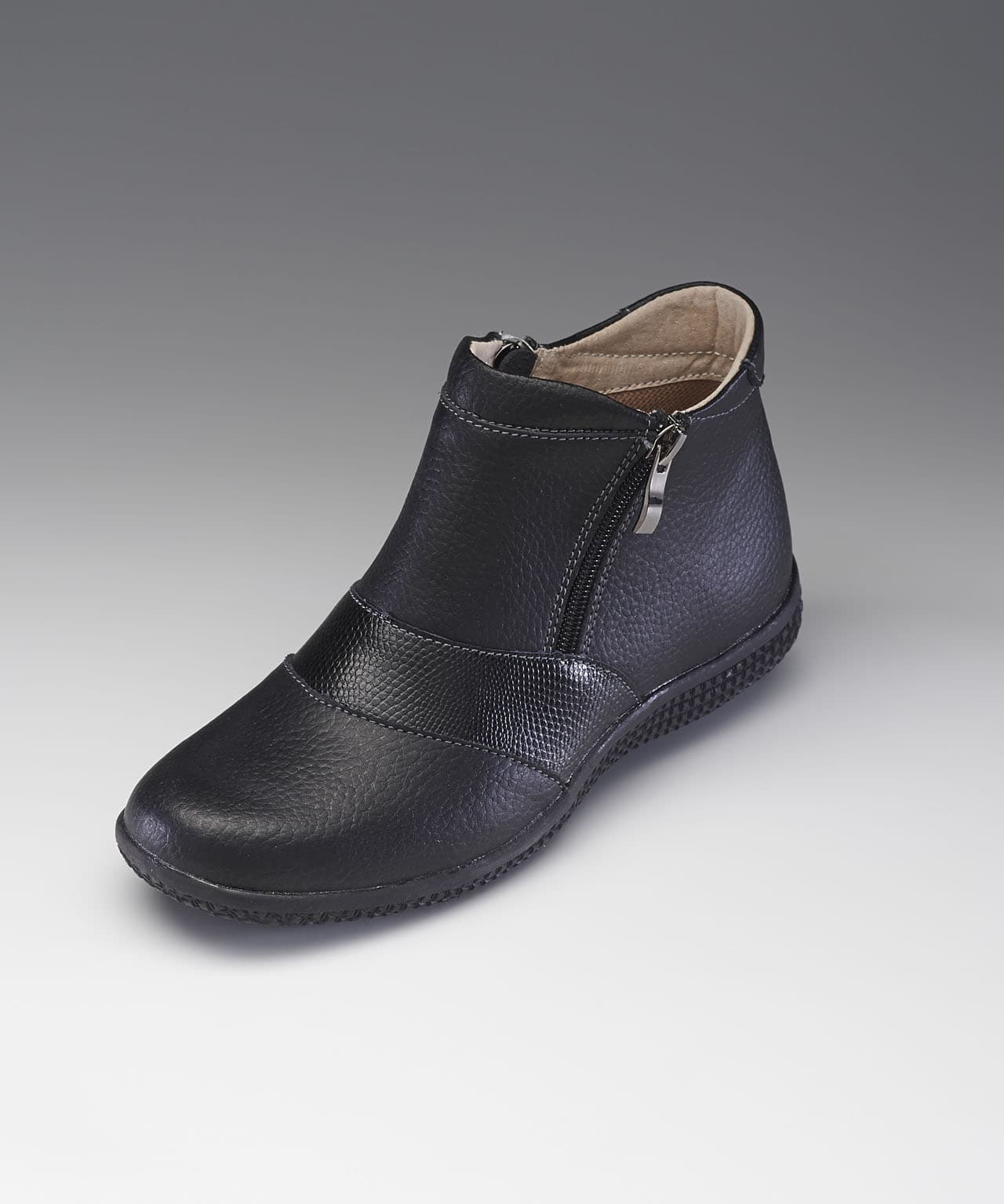 Zip Up Leather Boots