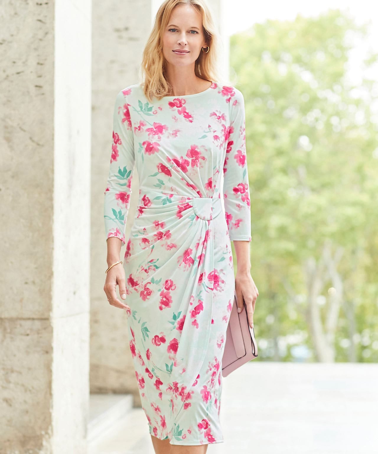 Floral Gathered Waist Dress