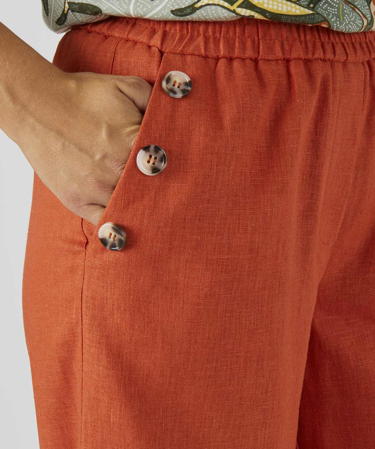 Linen Rich Crop Trousers