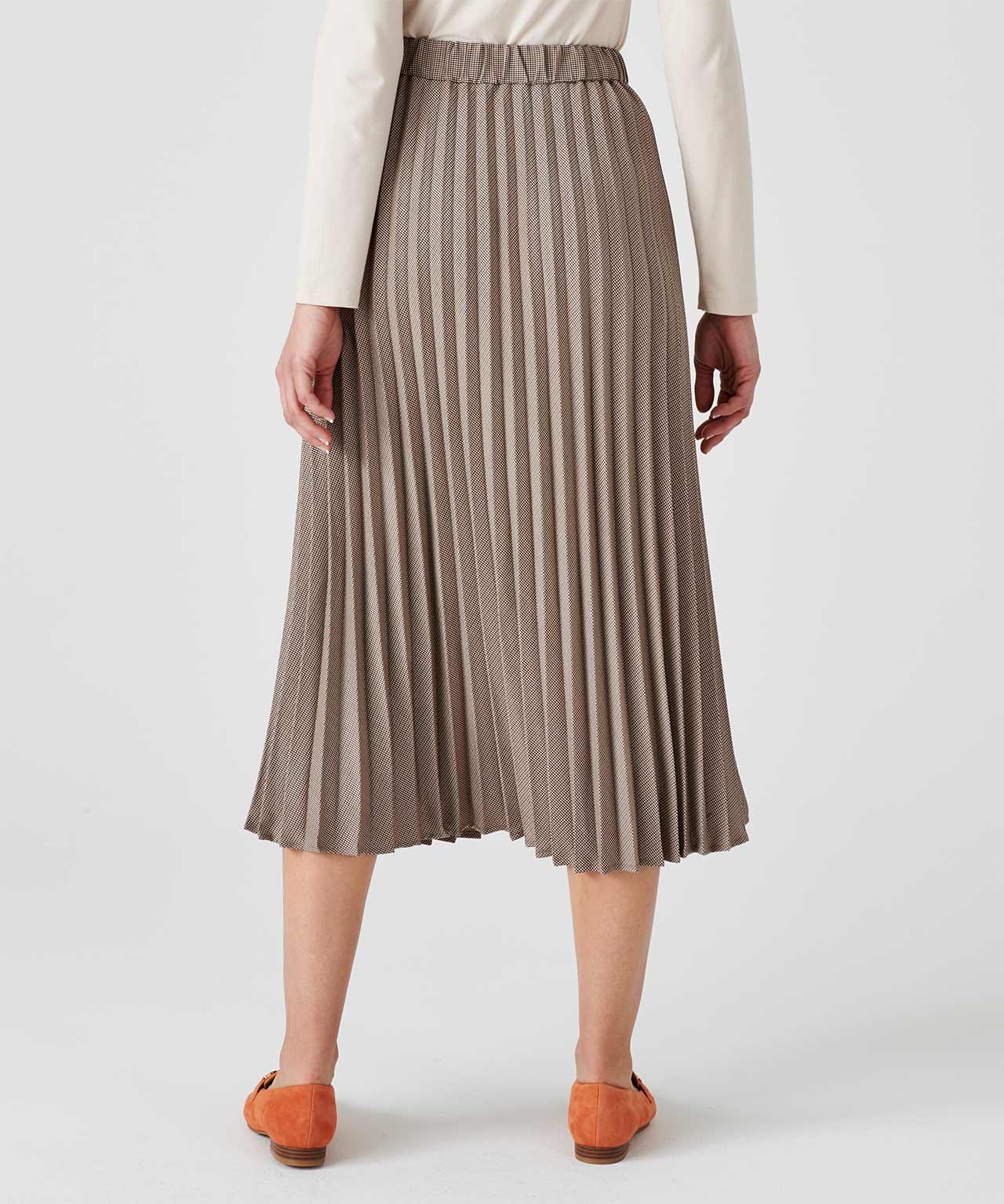 Check Sunray Pleated Skirt