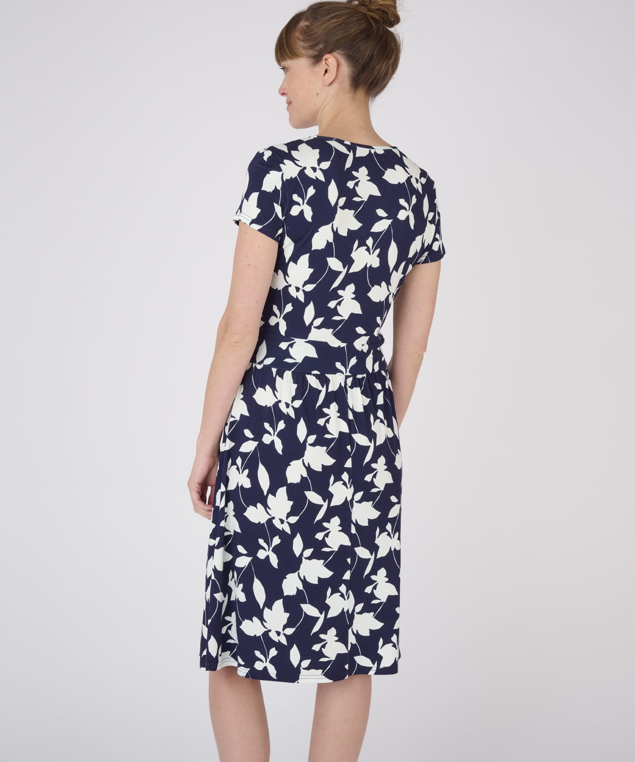 Jersey Print Mock Wrap Dress