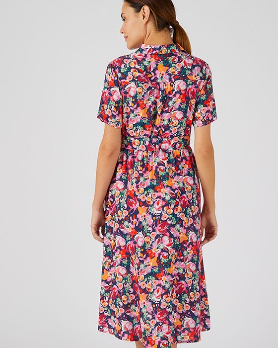 Button-through Print Dress