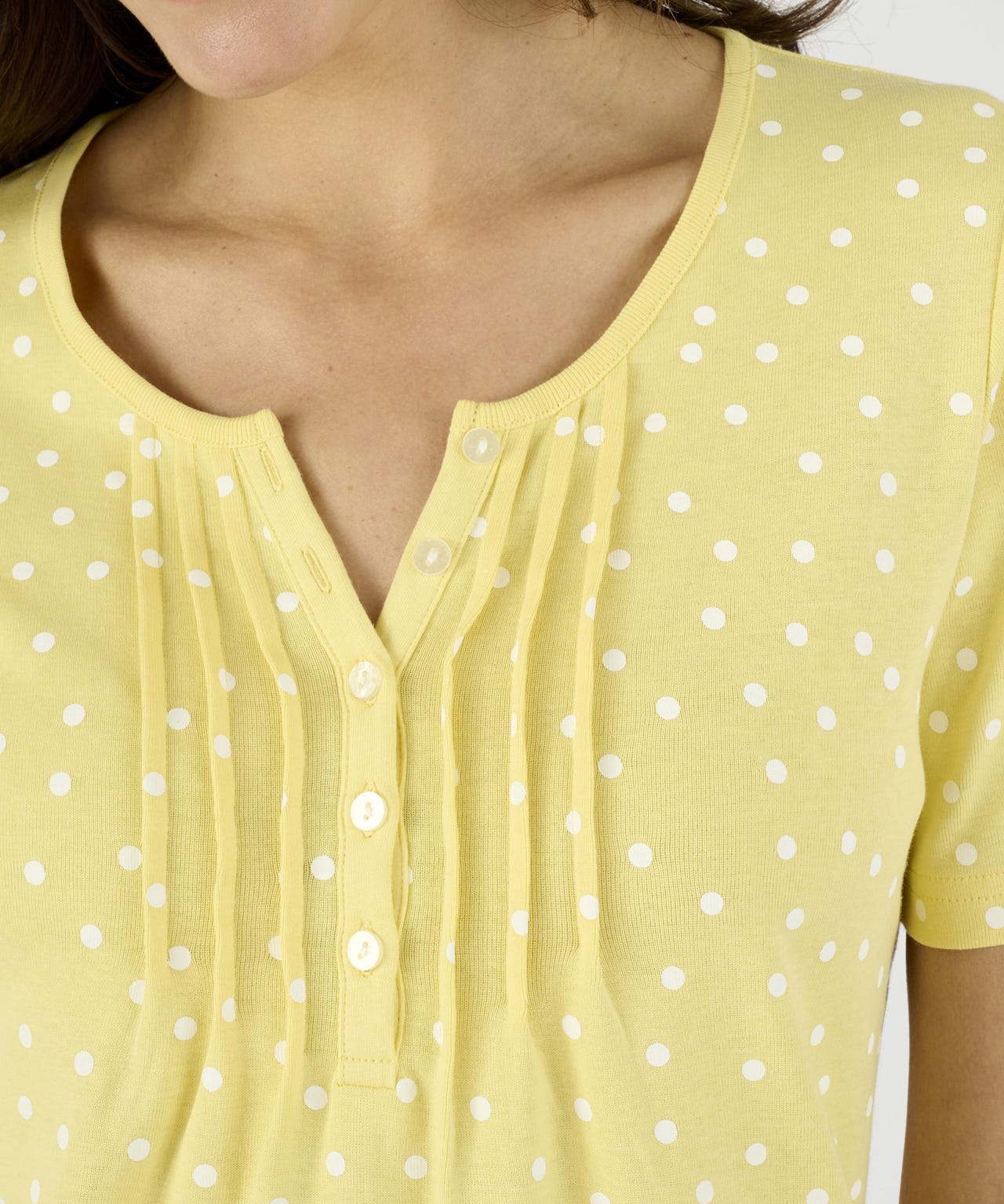 Pure Cotton Pleat Detail T-shirt