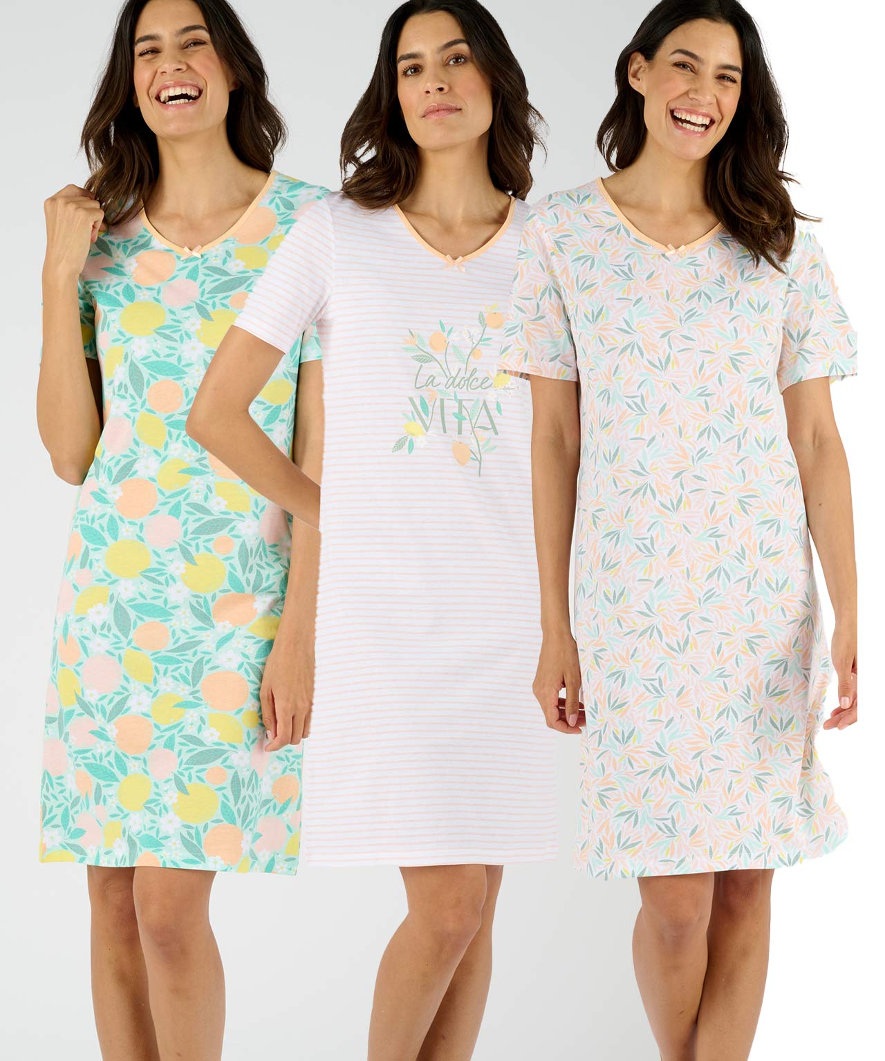 Pack of 3 Cotton Jersey Nightdresses