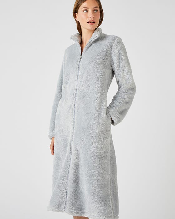 Thermal Teddy Fleece Zipped Dressing Gown