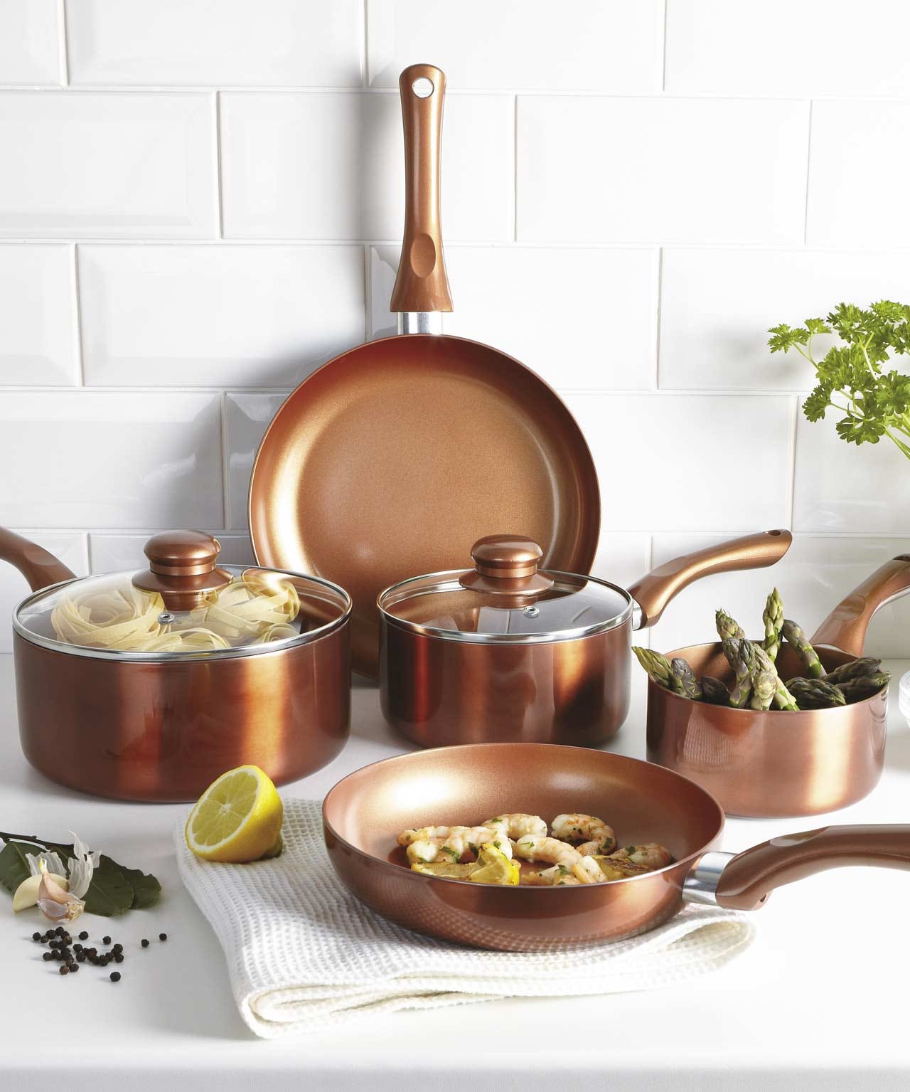 Set of 5 Copper Cookware