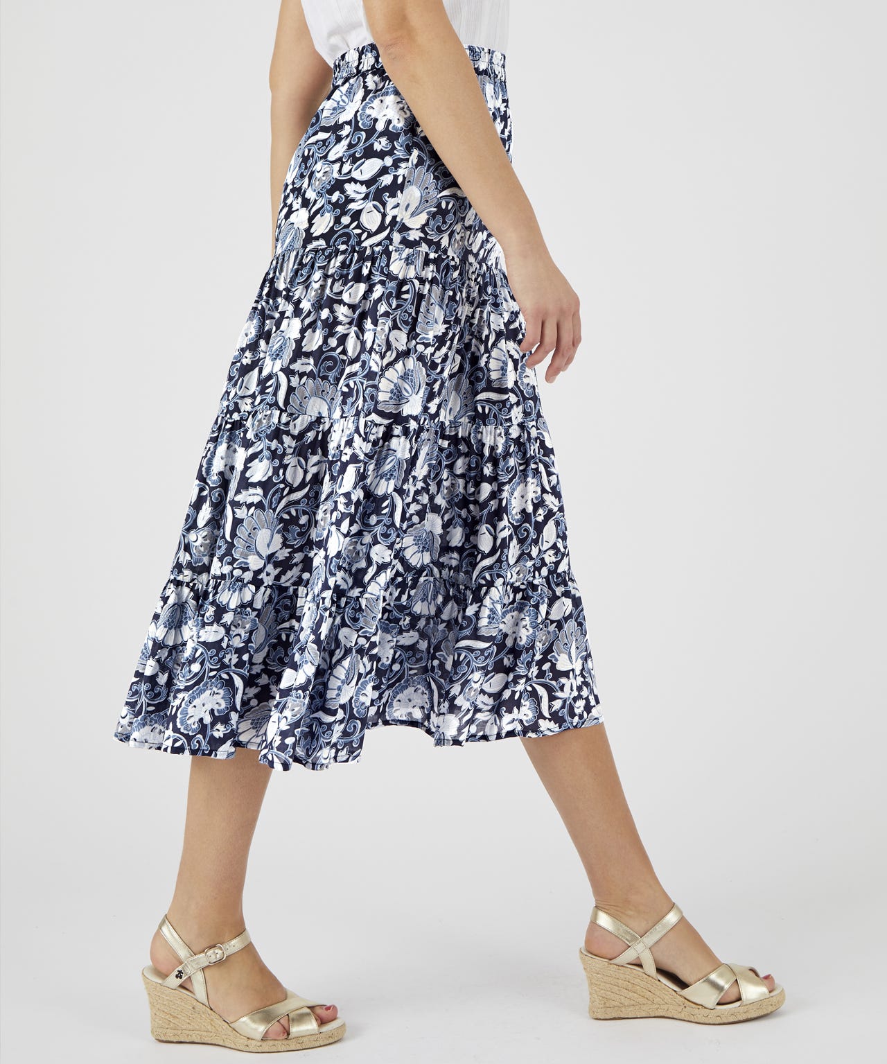 Print Tiered Skirt