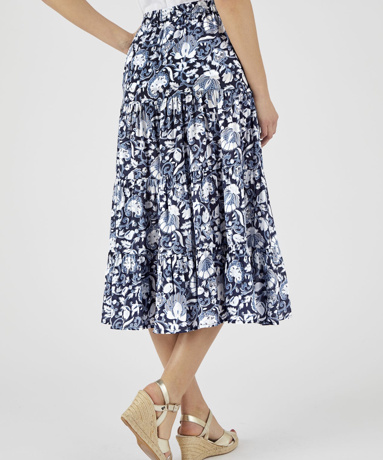 Print Tiered Skirt