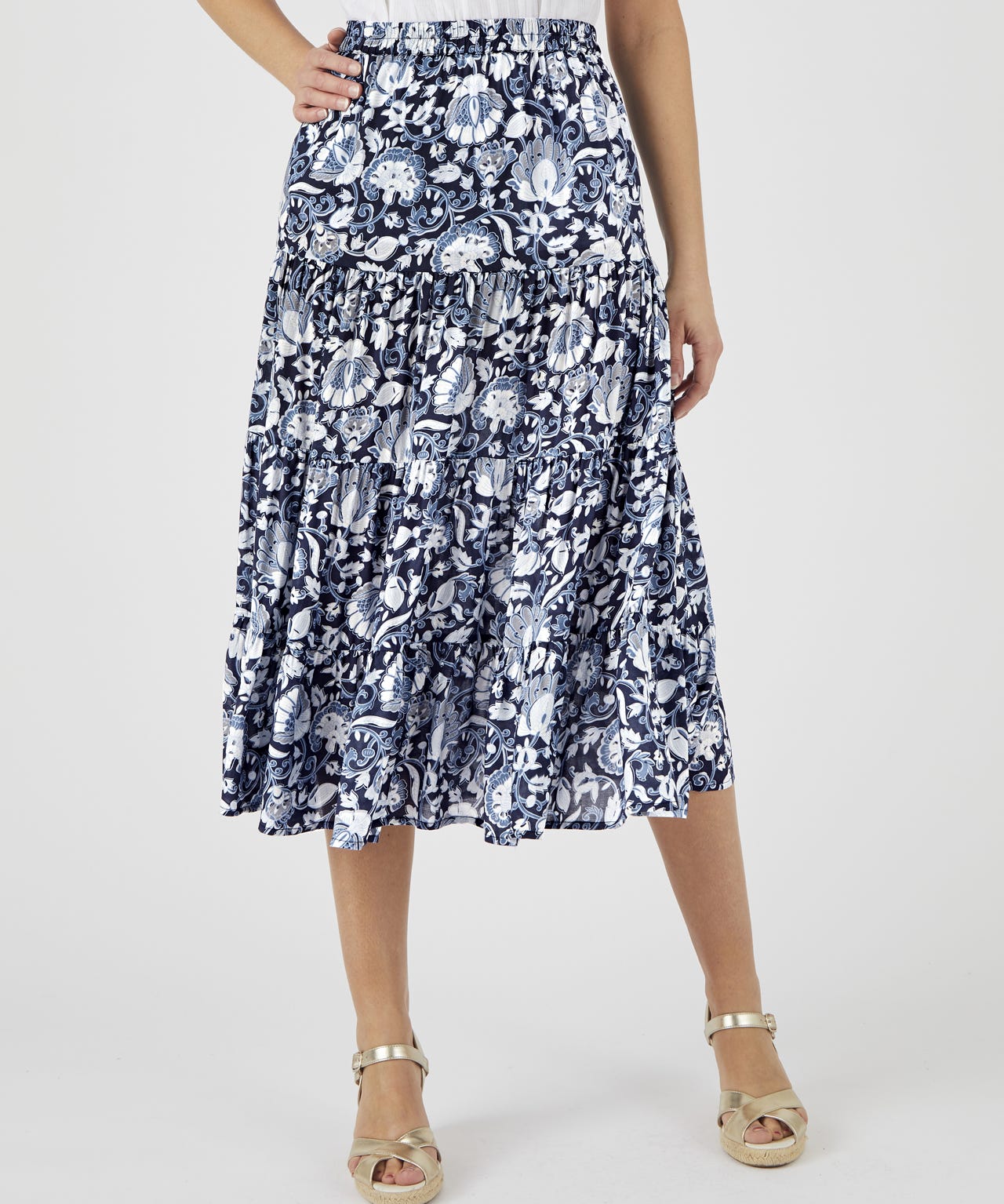 Print Tiered Skirt