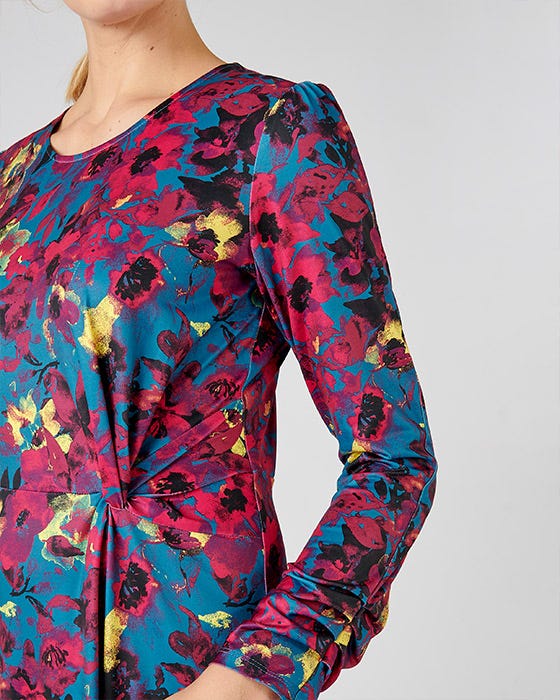 Jersey Mock Wrap Effect Dress