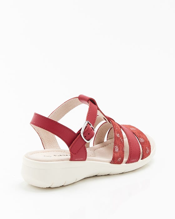 Triple-strap Leather Sandal