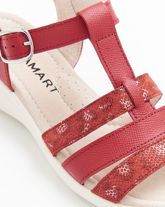 Triple-strap Leather Sandal