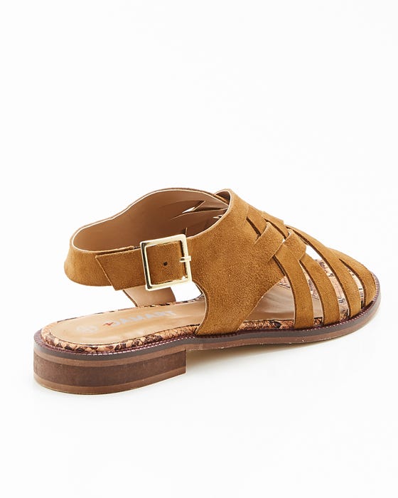 Lattice front Leather Sandal