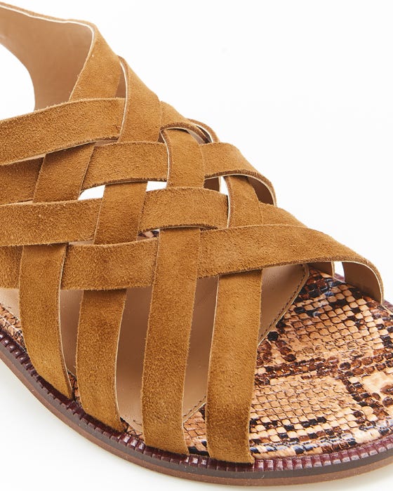 Lattice front Leather Sandal