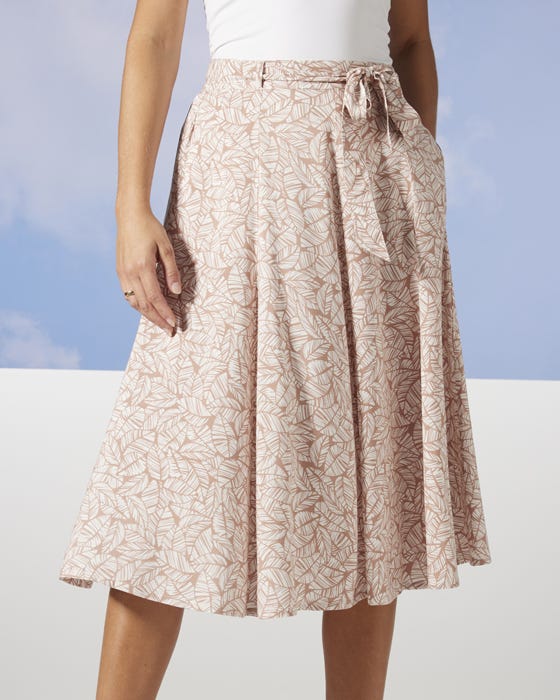 Printed Panelled Skirt