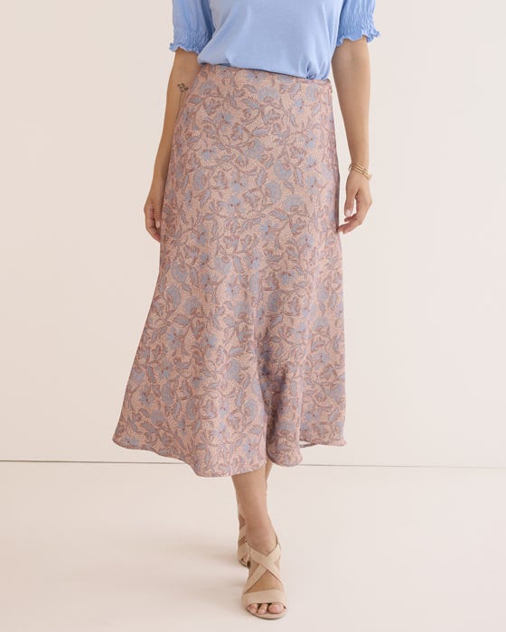 Printed Satin Skirt