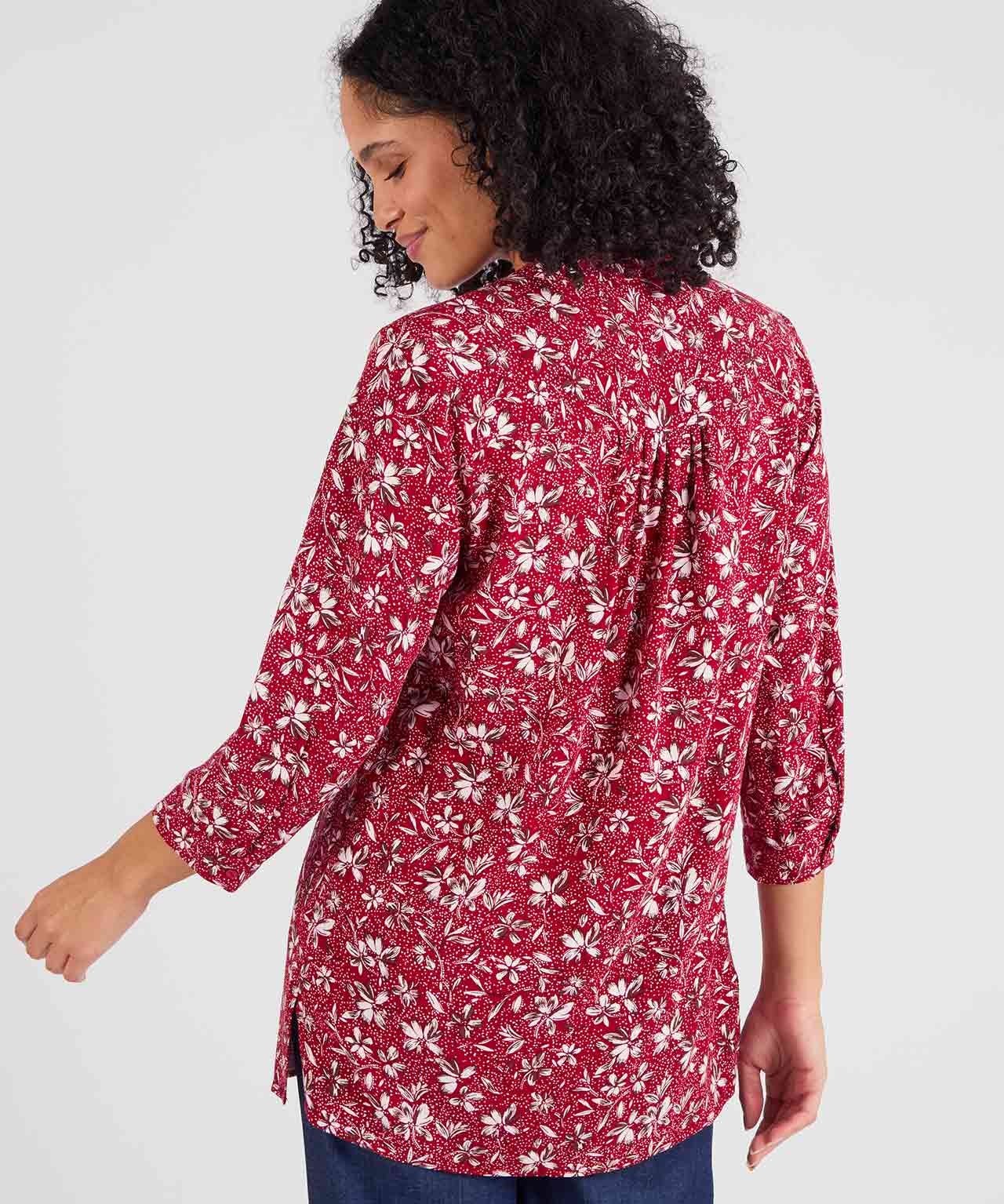 Front Pleated Printed Tunic