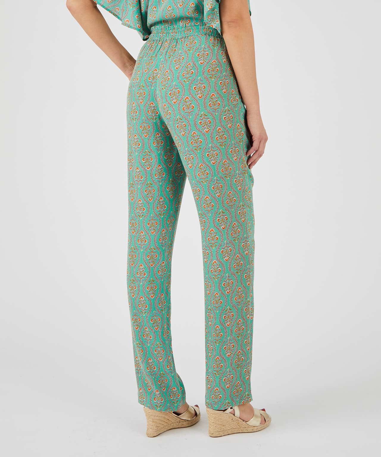 Print Crinkle Trousers