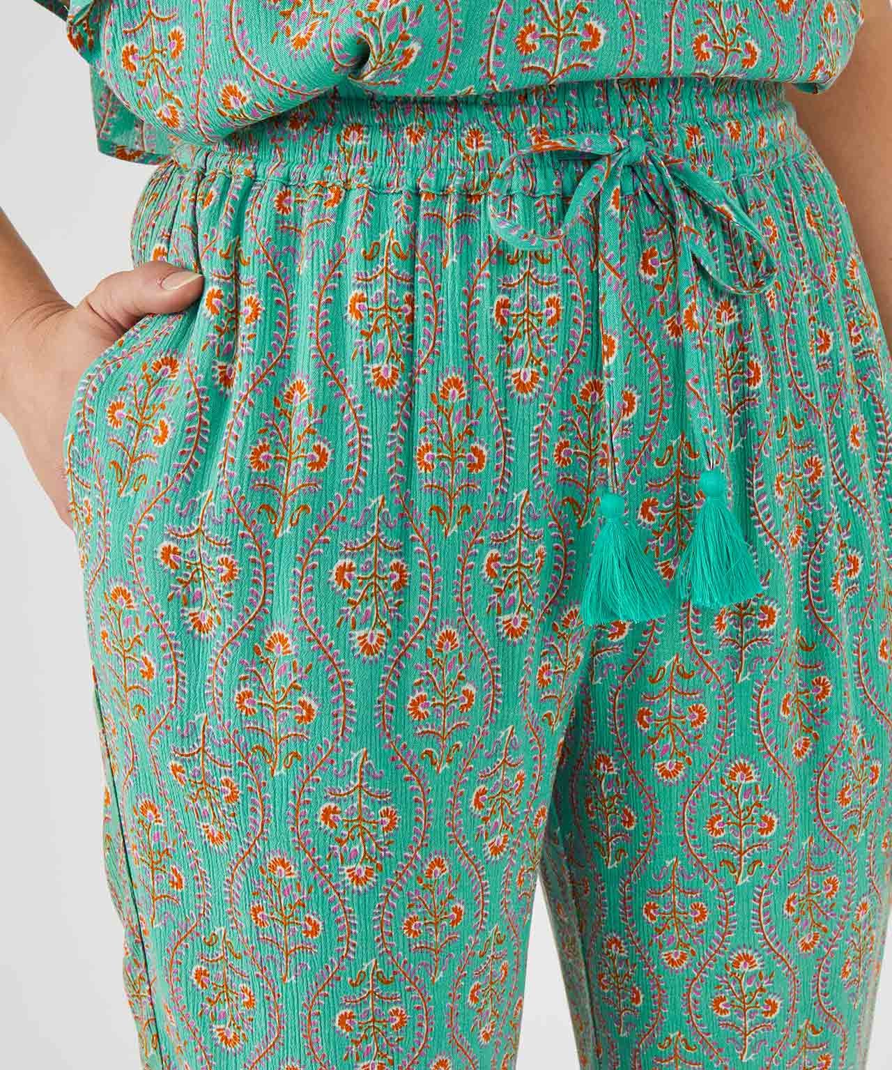 Print Crinkle Trousers
