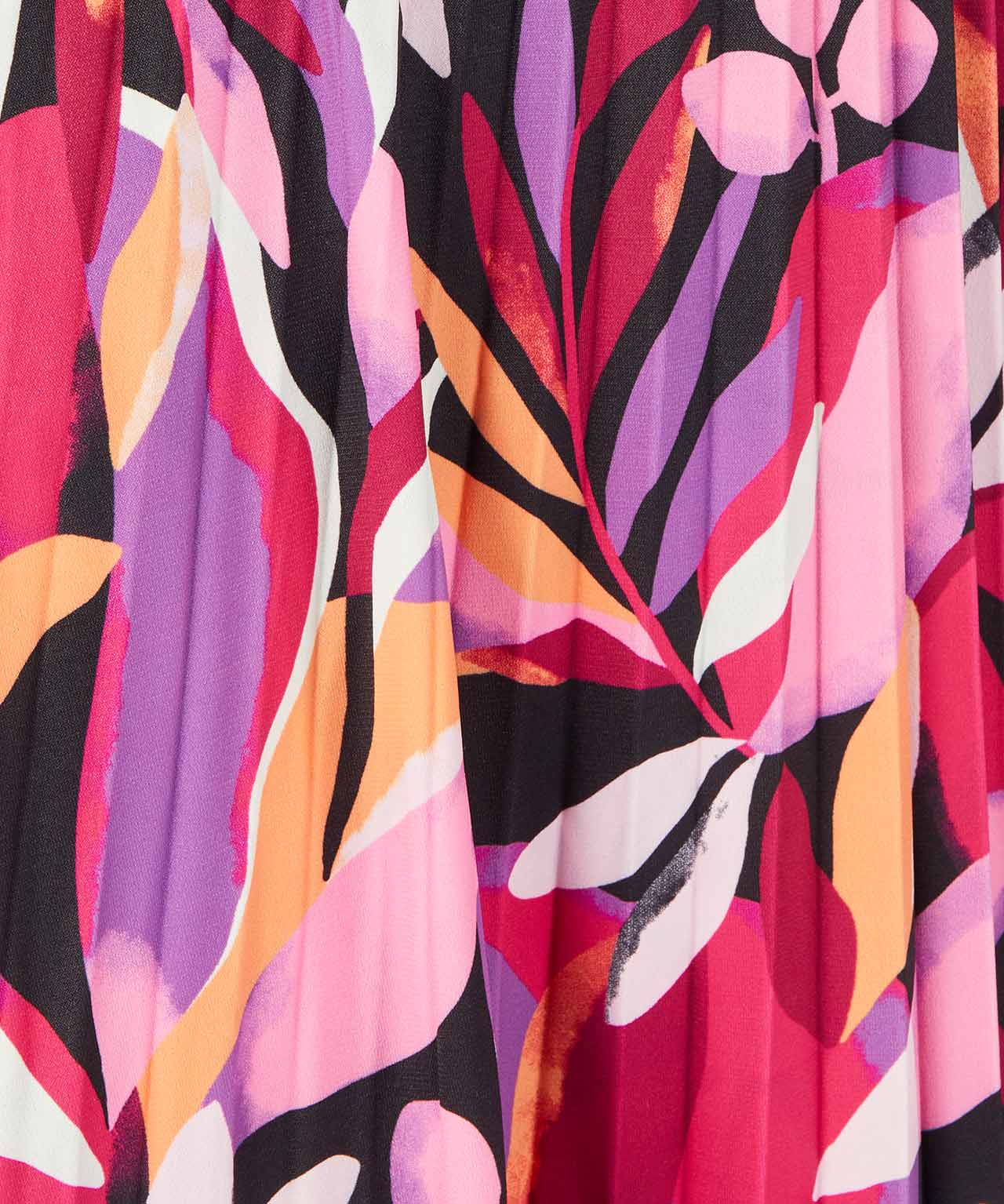 Jersey Print Pleated Skirt