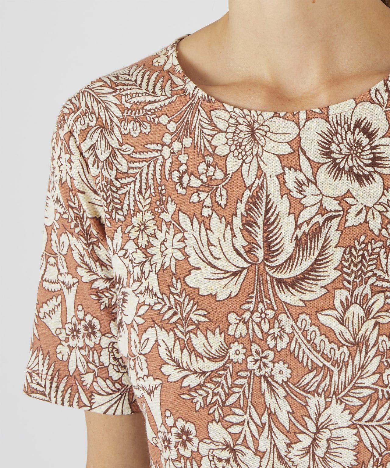 Linen Mix Printed Top