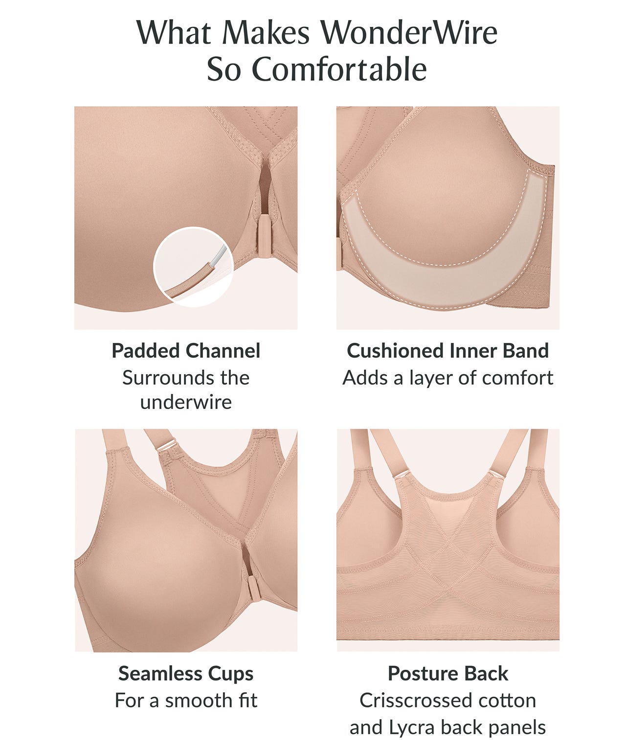 Glamorise WonderWire front fastening Posture Back Bra