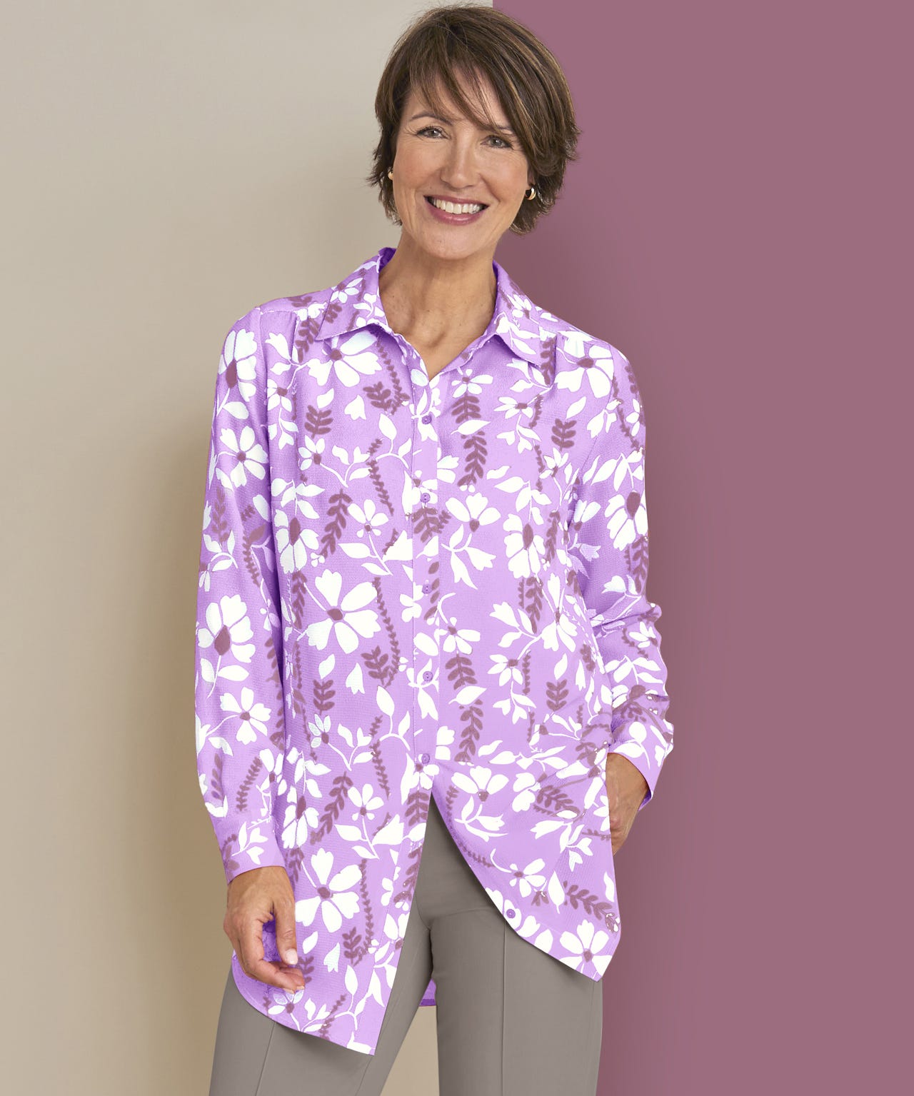 Crepe Floral Print Blouse