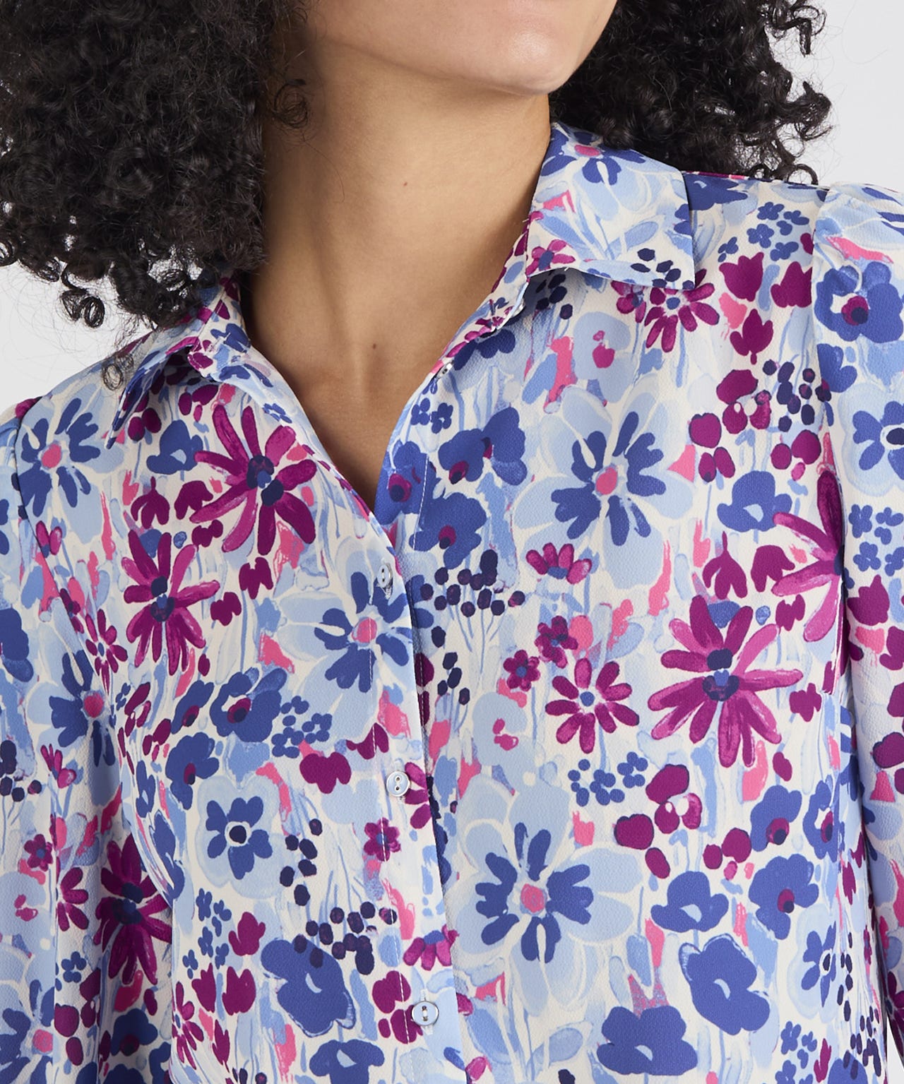 Balloon Sleeve Floral Printed Blouse