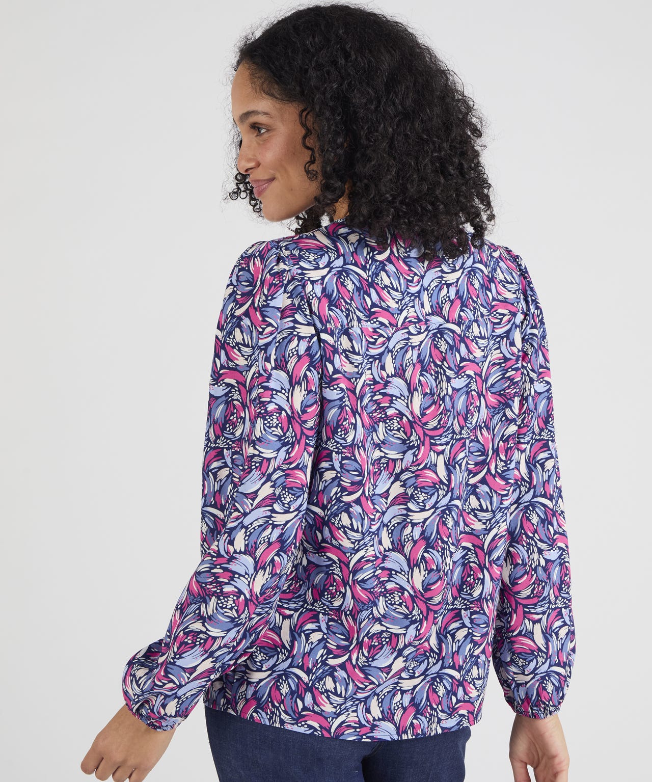 Floral Print Pull-on Blouse