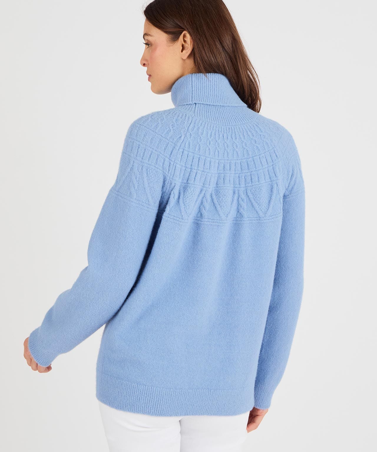 Thermolactyl Roll Neck Jacquard Detail  Jumper