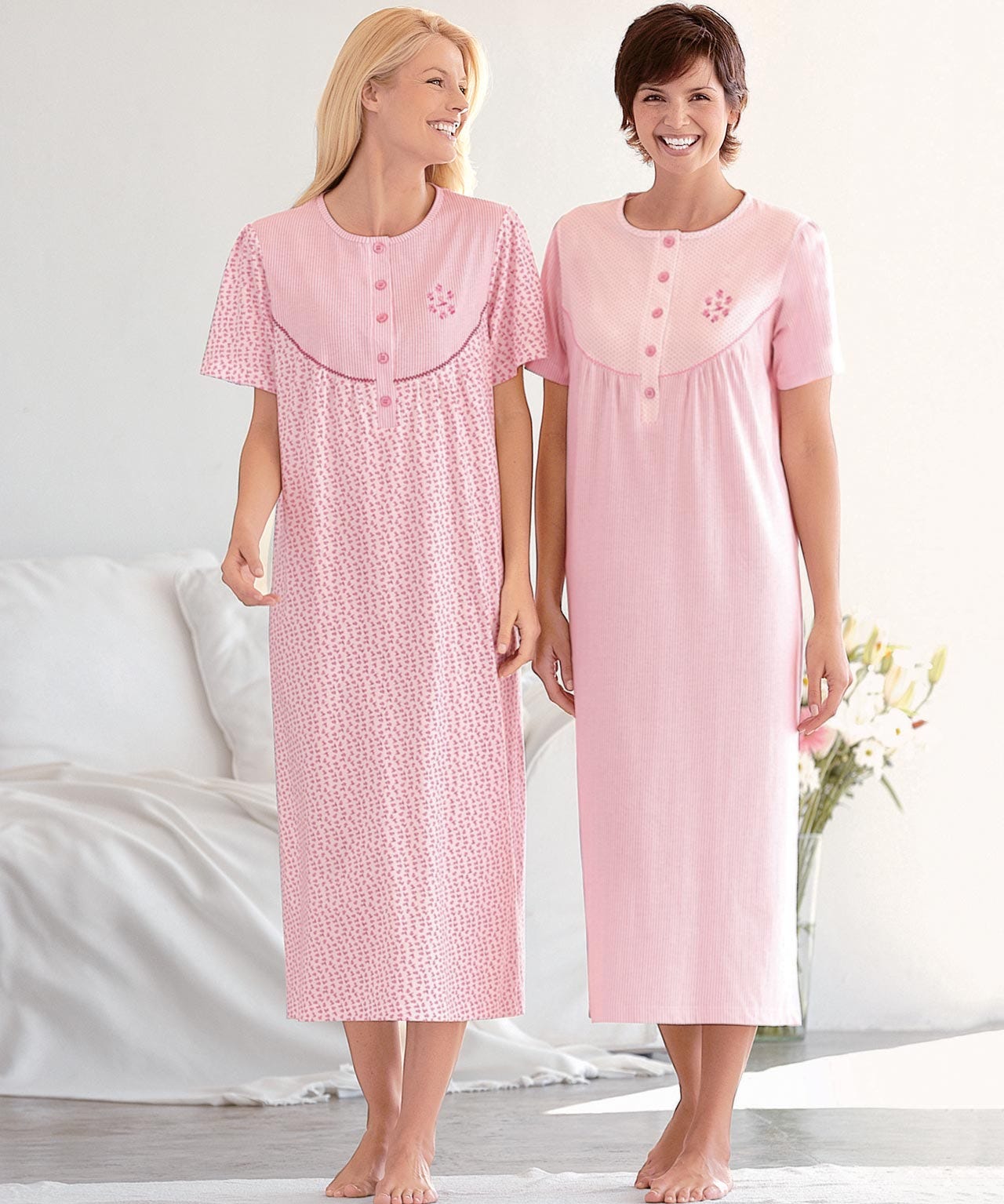 Pack of 2 Easy Fit Cotton Nightdresses