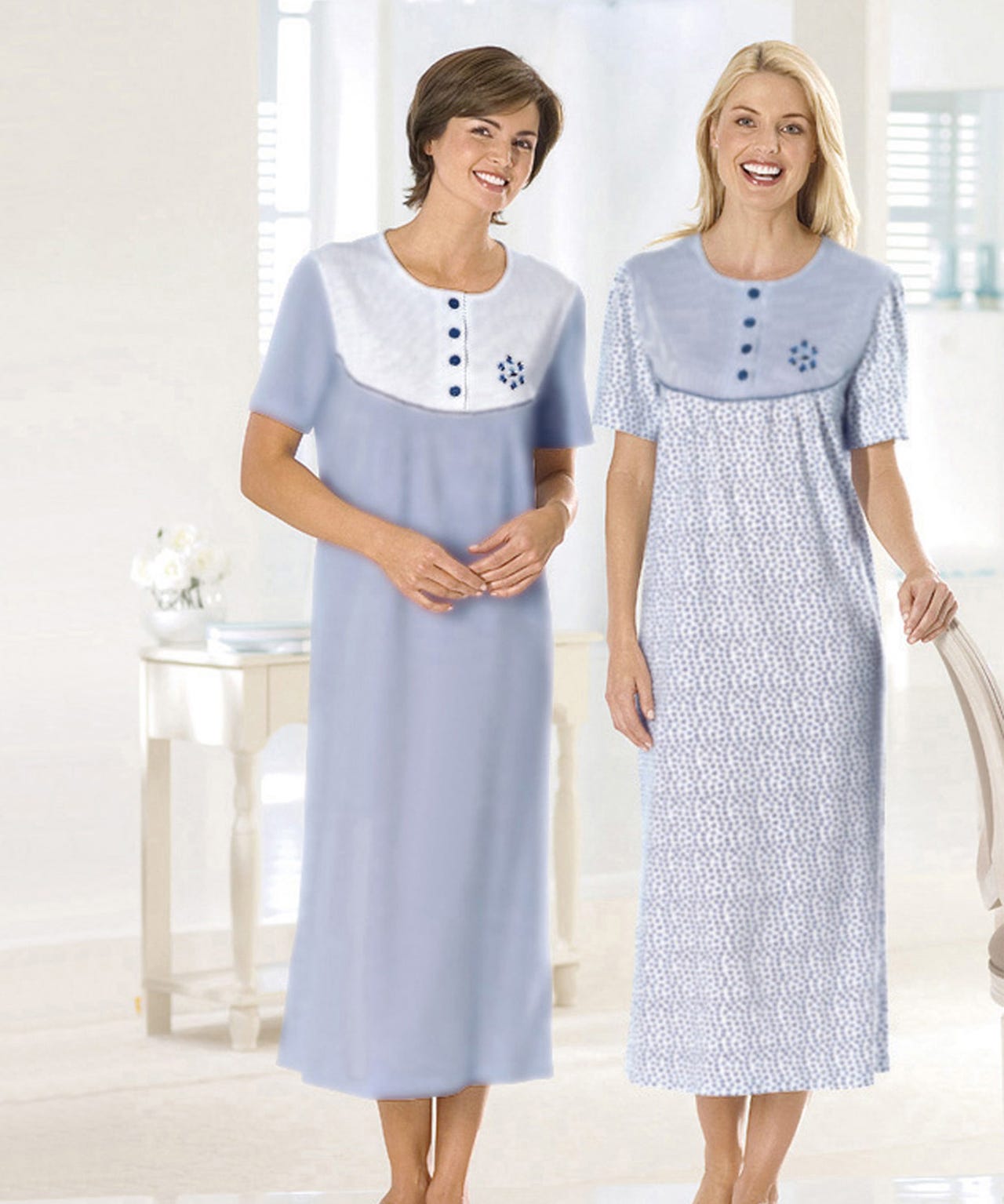 Pack of 2 Easy Fit Cotton Nightdresses