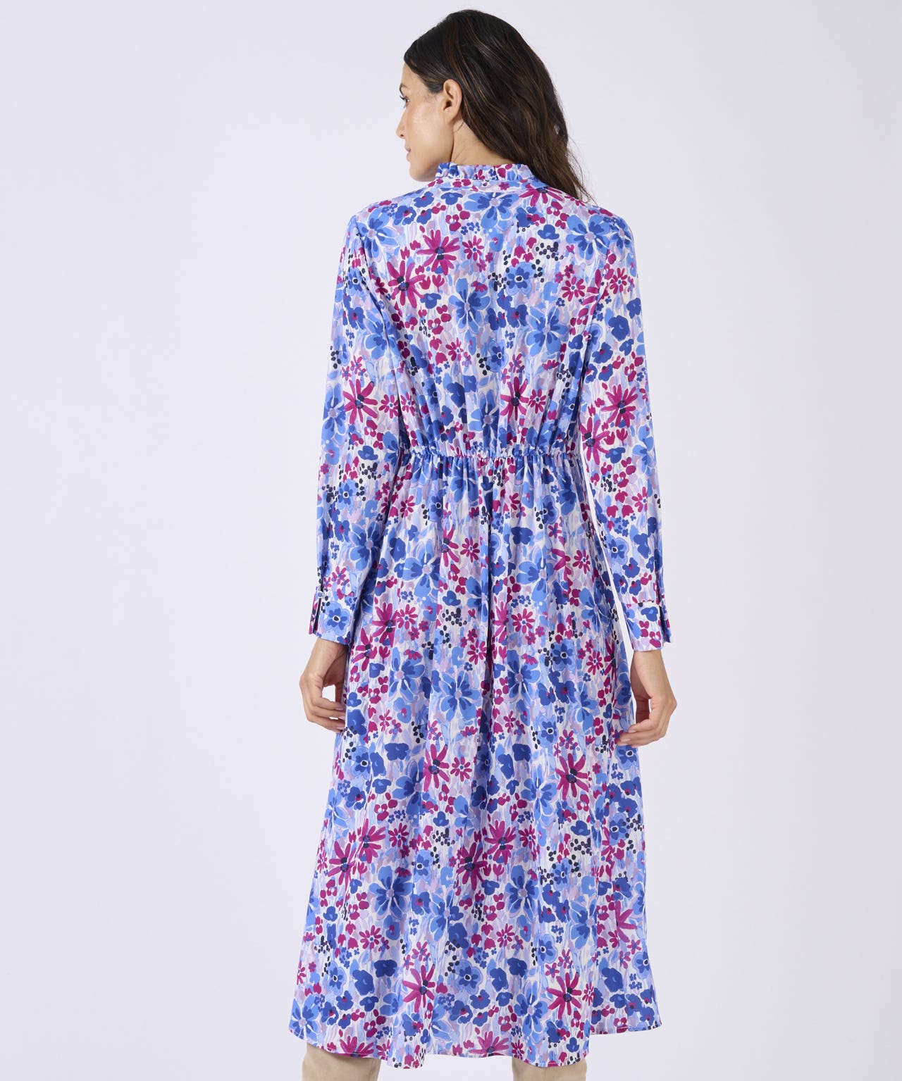 Pleated Printed Dress