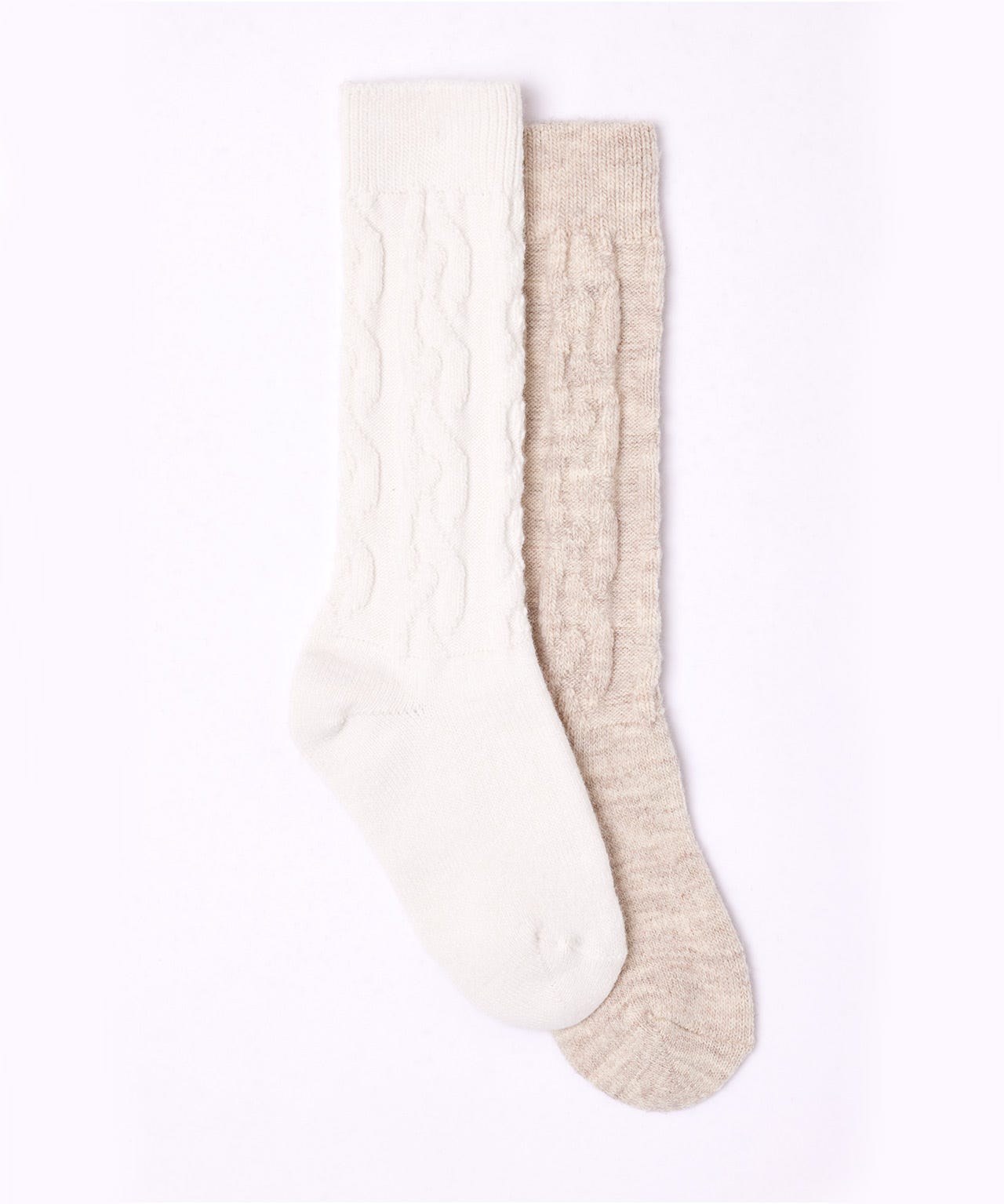 Cable Wool Blend Calf Length Socks