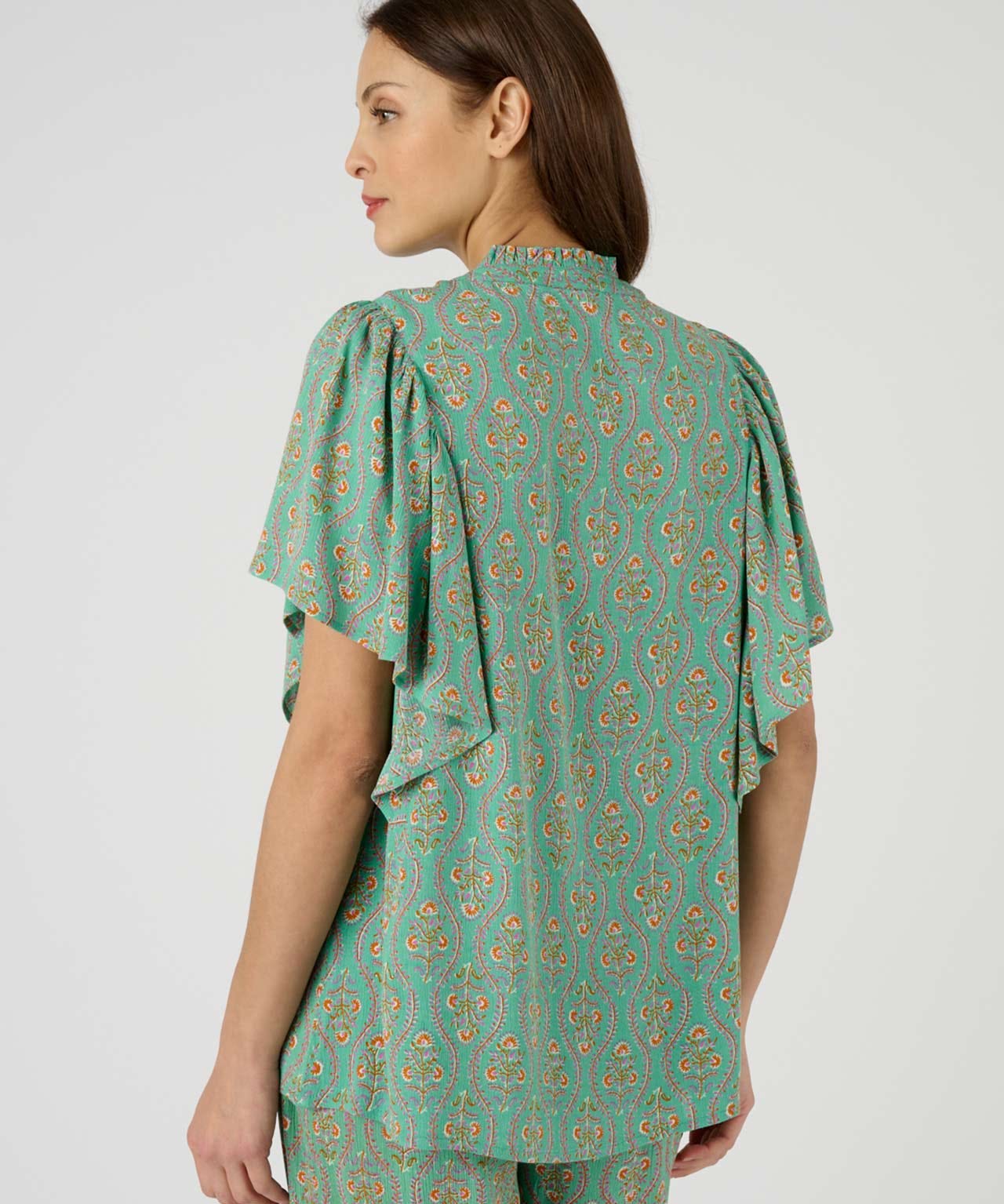Tunisian-Style Printed Blouse