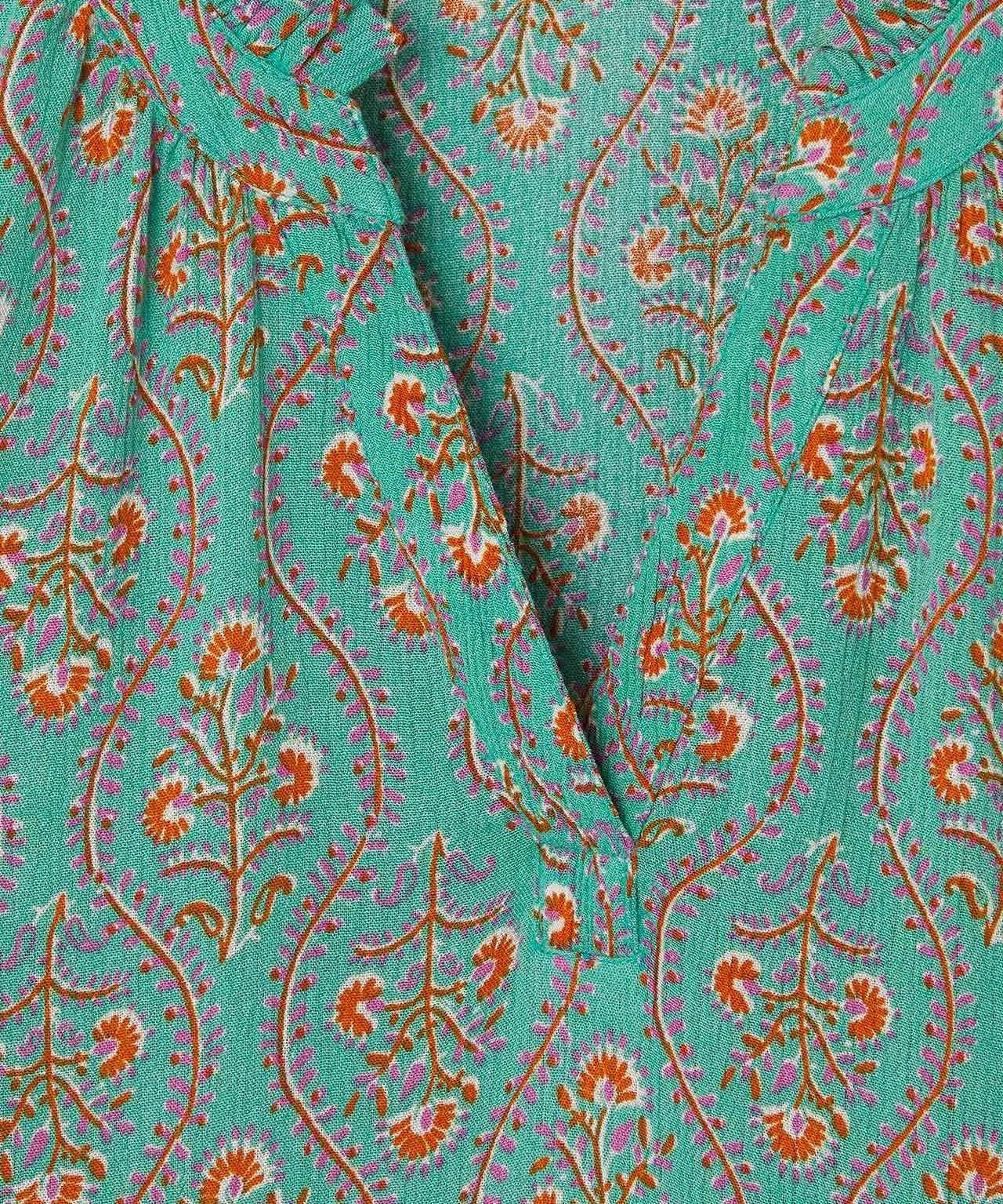 Tunisian-Style Printed Blouse