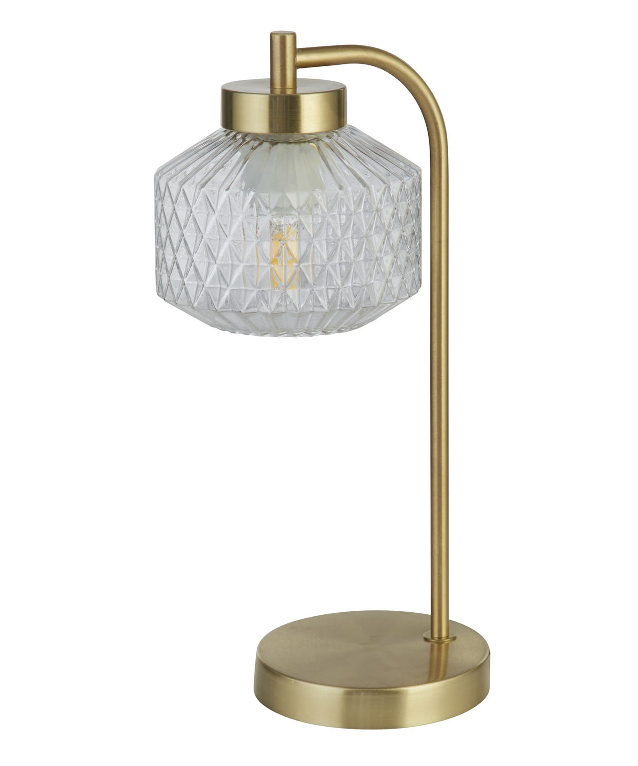 Satin Brass and Clear Glass Table Lamp