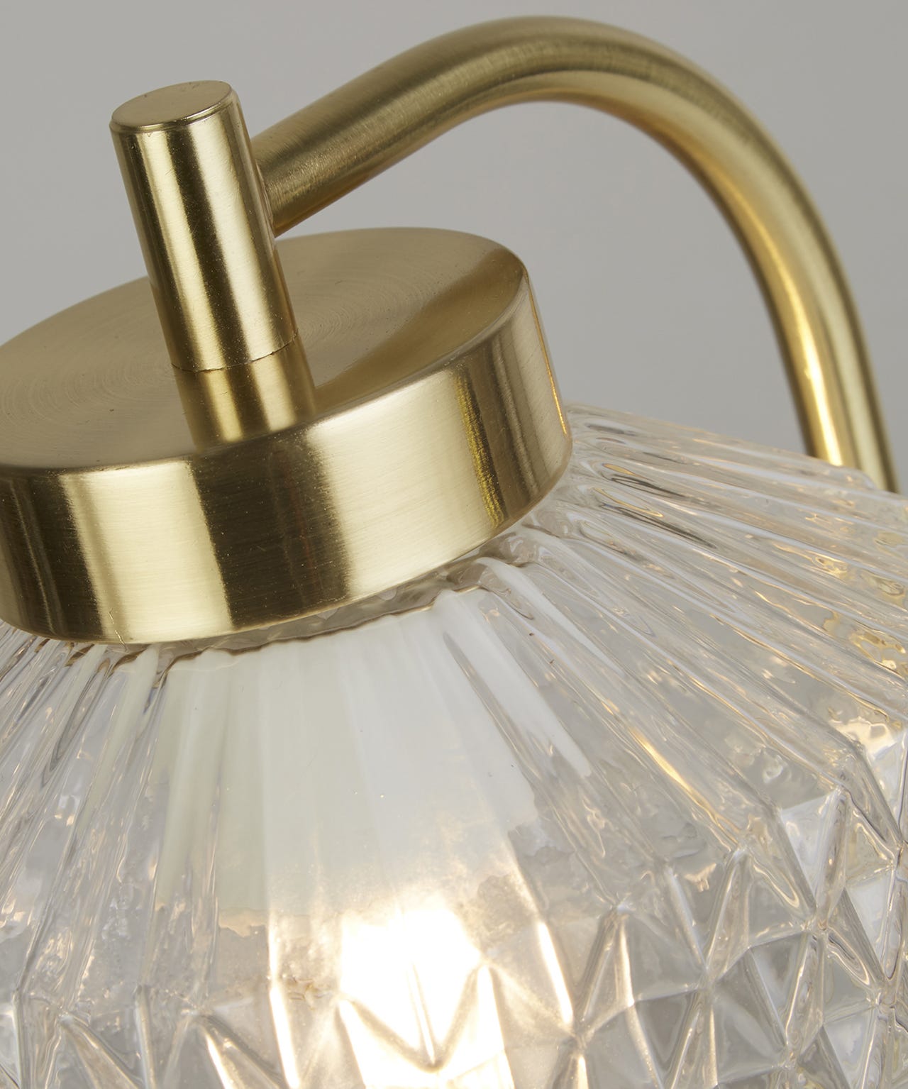 Satin Brass and Clear Glass Table Lamp