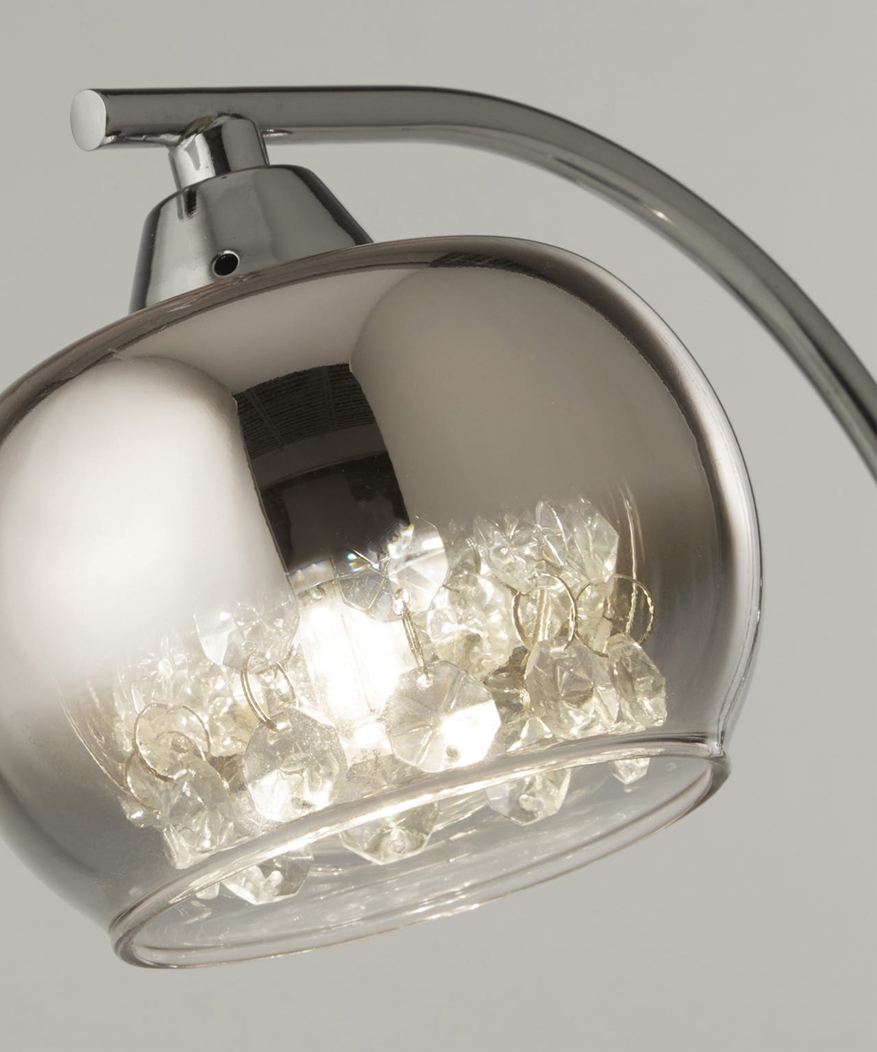 Rose Chrome Glass Table Lamp